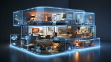 AI generated A Glimpse into the Connected Smart Home of Tomorrow. AI Generated photo