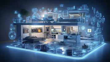 AI generated A Glimpse into the Connected Smart Home of Tomorrow. AI Generated photo