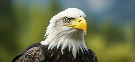 AI generated Portrait of an american bald eagle, wildlife. Generative AI photo