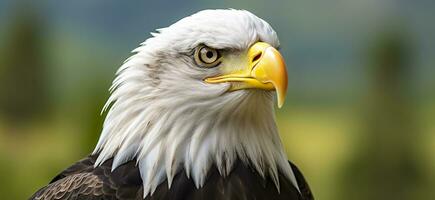 AI generated Portrait of an american bald eagle, wildlife. Generative AI photo