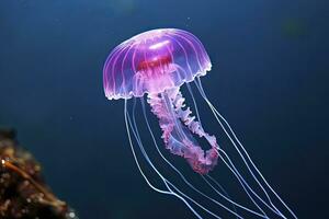 AI generated Mauve stinger purple jellyfish. AI Generated. photo