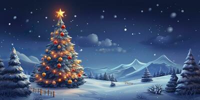 AI generated Merry Christmas and Happy New Year Background. AI Generated photo