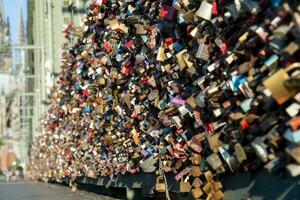 Many locks hang on the Hohenzollern bridge photo