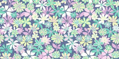 Cute simple pastel hand drawn abstract flowers seamless pattern. Vector stylized shape groovy floral print. Design for fashion, textile, fabric, wallpaper, children