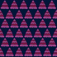 Vector hand drawn creative Christmas trees seamless pattern. Cute abstract Xmas background.  Design for fabric, textile, fashion, print, surface design