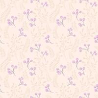 Pastel seamless pattern with creative berries branches and leaves stem on a light back. Vector hand drawn sketch. Retro simple background with tiny floral leaf stems and drops. Design for fashion