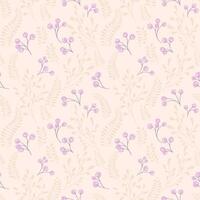 Pastel seamless pattern with creative berries branches and leaves stem on a light back. Vector hand drawn sketch. Retro simple background with tiny floral leaf stems and drops. Design for fashion