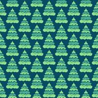 Seamless pattern with abstract, simple  Xmas trees. Cute Christmas green background. Vector hand drawn. Design for  fabric, textile, fashion, print, surface design
