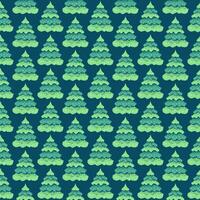 Seamless pattern with abstract, simple  Xmas trees. Cute Christmas green background. Vector hand drawn. Design for  fabric, textile, fashion, print, surface design