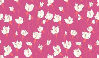 Seamless simple creative flowers buds with branches pattern. Vector hand drawn. Colorful abstract ditsy floral background. Design for fashion, textile, fabric, wallpaper, surface design