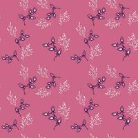 resumen estilizado minimalista floral ramas sin costura modelo. sencillo minúsculo hojas vástago antecedentes. vector mano dibujado. diseño para moda, textil, tela, fondo de pantalla, superficie diseño