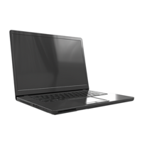 AI generated laptop blank screen png isolated on transparent background