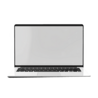 AI generated laptop blank screen png isolated on transparent background