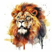 AI generated Watercolor Lion on a white background. For T-shirt Design. AI Generated photo