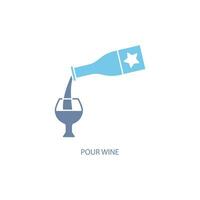 pour wine concept line icon. Simple element illustration. pour wine concept outline symbol design. vector