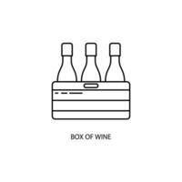 box of wine concept line icon. Simple element illustration. box of wine concept outline symbol design. vector