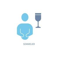 Sommelier concept line icon. Simple element illustration. Sommelier concept outline symbol design. vector