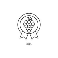 wine label concept line icon. Simple element illustration. wine label concept outline symbol design. vector