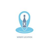 winery location concept line icon. Simple element illustration. winery location concept outline symbol design. vector