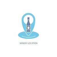 winery location concept line icon. Simple element illustration. winery location concept outline symbol design. vector