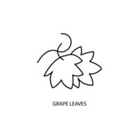 grape leaves concept line icon. Simple element illustration. grape leaves concept outline symbol design. vector