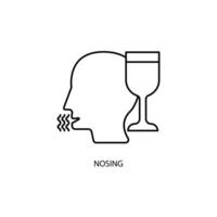 nosing concept line icon. Simple element illustration. nosing concept outline symbol design. vector