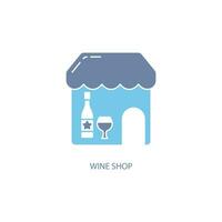 vino tienda concepto línea icono. sencillo elemento ilustración. vino tienda concepto contorno símbolo diseño. vector