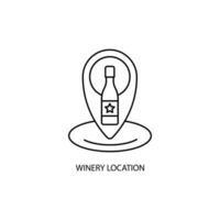winery location concept line icon. Simple element illustration. winery location concept outline symbol design. vector