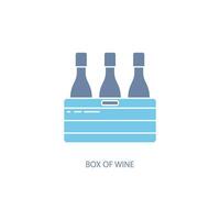 box of wine concept line icon. Simple element illustration. box of wine concept outline symbol design. vector