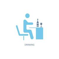 drinking concept line icon. Simple element illustration. drinking concept outline symbol design. vector
