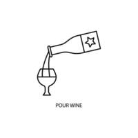 pour wine concept line icon. Simple element illustration. pour wine concept outline symbol design. vector