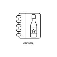 vino menú concepto línea icono. sencillo elemento ilustración. vino menú concepto contorno símbolo diseño. vector