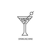 wine labelsparkling wineelement illustration. sparkling wine concept outline symbol design. vector