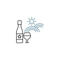 Vineyard concept line icon. Simple element illustration. Vineyard concept outline symbol design. vector