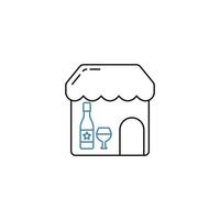 wine shop concept line icon. Simple element illustration. wine shop concept outline symbol design. vector