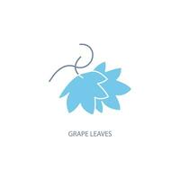 grape leaves concept line icon. Simple element illustration. grape leaves concept outline symbol design. vector