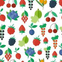 Seamless pattern with fresh berries vector