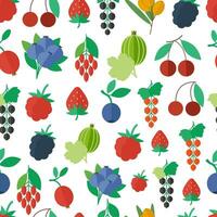 Seamless pattern with fresh berries vector