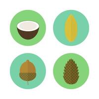 Set of round nuts icons in flat design vector