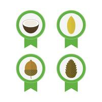 Stickers or badges, tags with nuts in flat vector