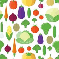 un brillante sin costura modelo con vegetales en plano vector