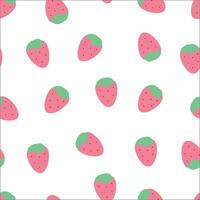 Seamless pattern with cute cartoon strawberries for fabric prints, textiles, gift wrapping paper. colorful vector for children, flat style