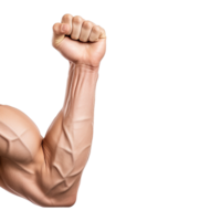 AI generated Male athlete flexing muscle isolated on transparent background png