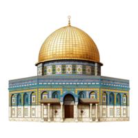 AI generated Dome of rock mosque isolated on transparent background png