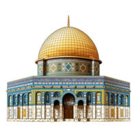 AI generated Dome of rock mosque isolated on transparent background png