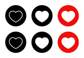 Love, heart icon on circle background. Like symbol vector