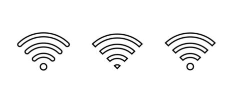 Wifi line icon isolated on white background. Wireless connection network symbol vector