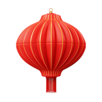 AI generated Chinese lantern 3d rendering  isolated on transparent background png