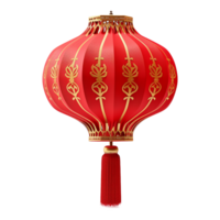 AI generated Chinese lantern 3d rendering  isolated on transparent background png