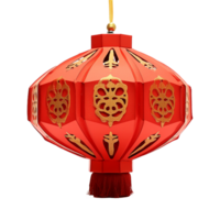 AI generated Chinese lantern 3d rendering  isolated on transparent background png